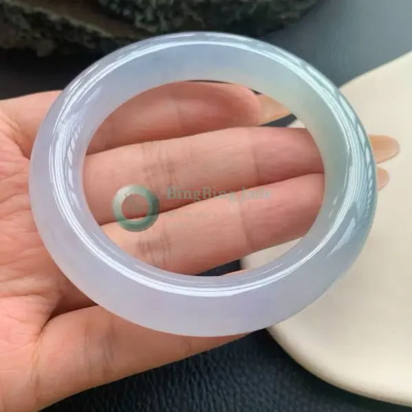 Icy Lavender Jelly Round-Bar Bangle 52mm