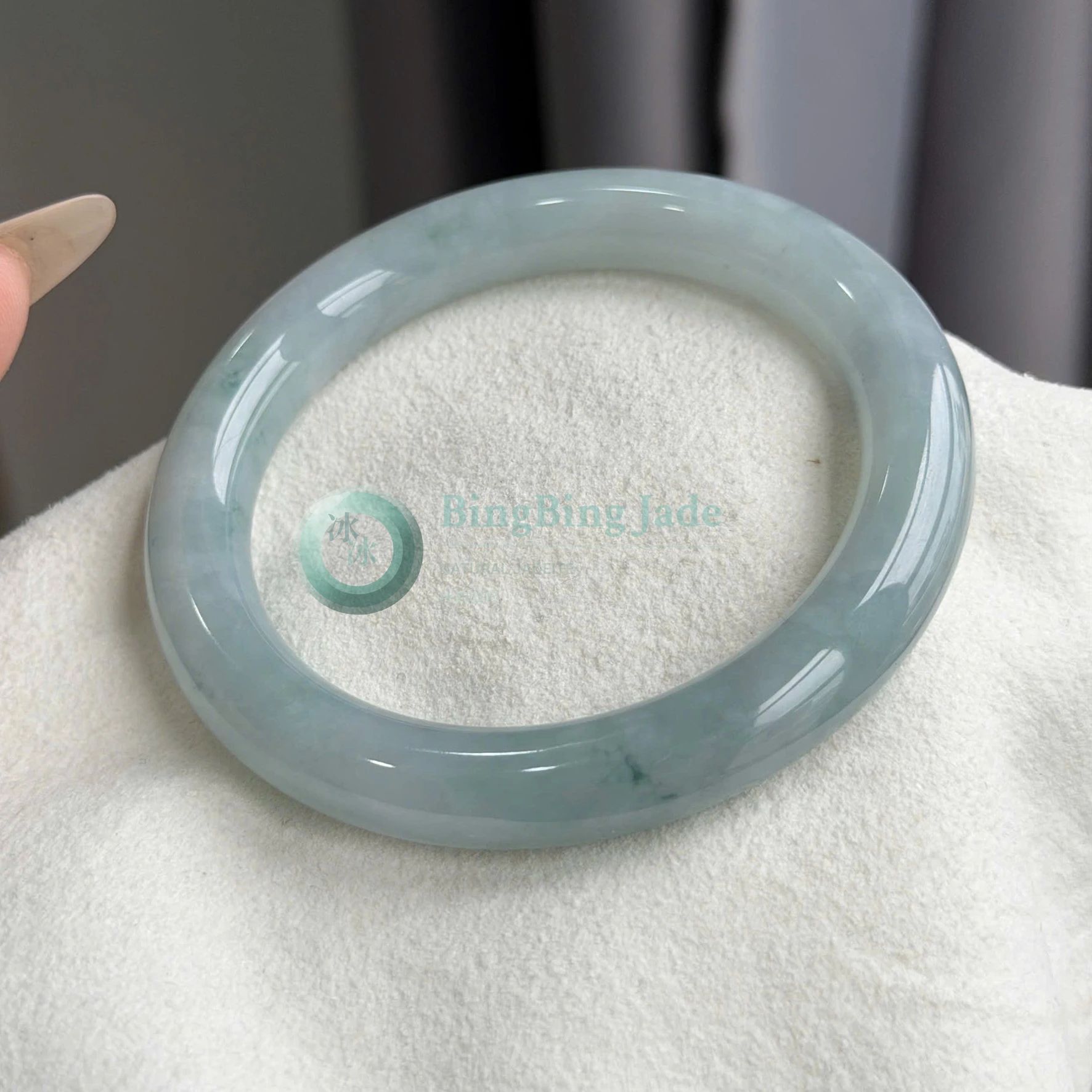 Pale Lavender-Blue Jelly Round Bangle 55mm
