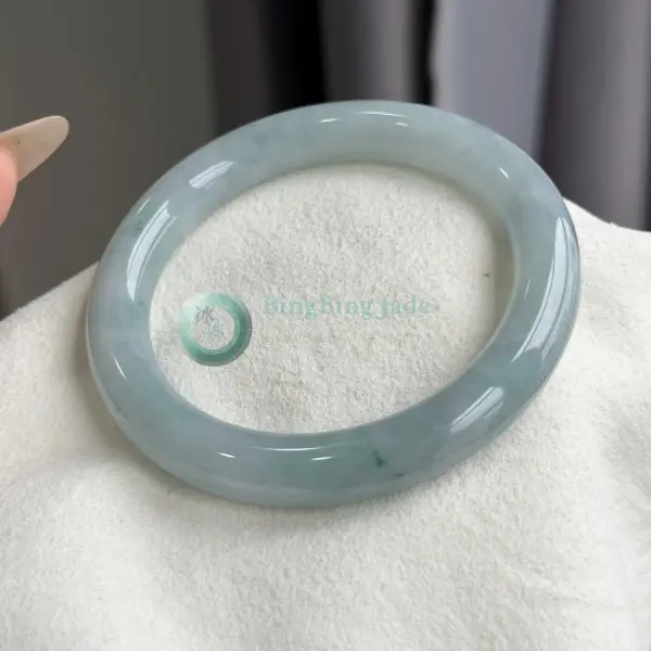 Pale Lavender-Blue Jelly Round Bangle 55mm