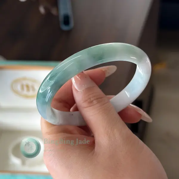 Serene Spring Waters Jadeite Bangle 58.5mm
