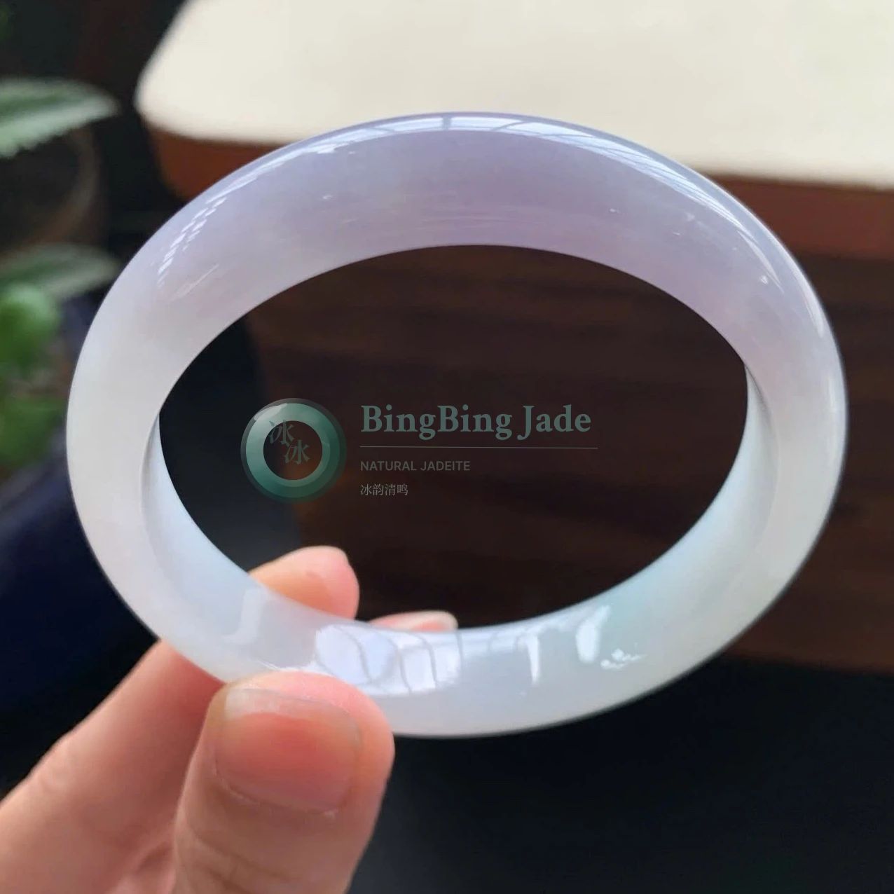 Lavender Mist Moonlight Jadeite Bangle 52mm