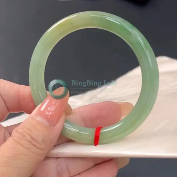 Spring Meadow Yellow Whisper Jadeite Bangle 52.7mm