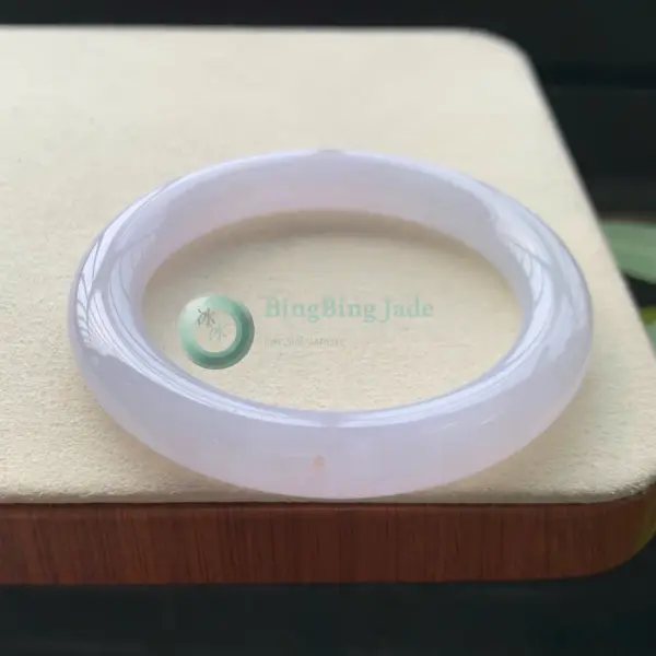 Lavender Mist Icy Glutinous Jadeite Bangle 53.6mm
