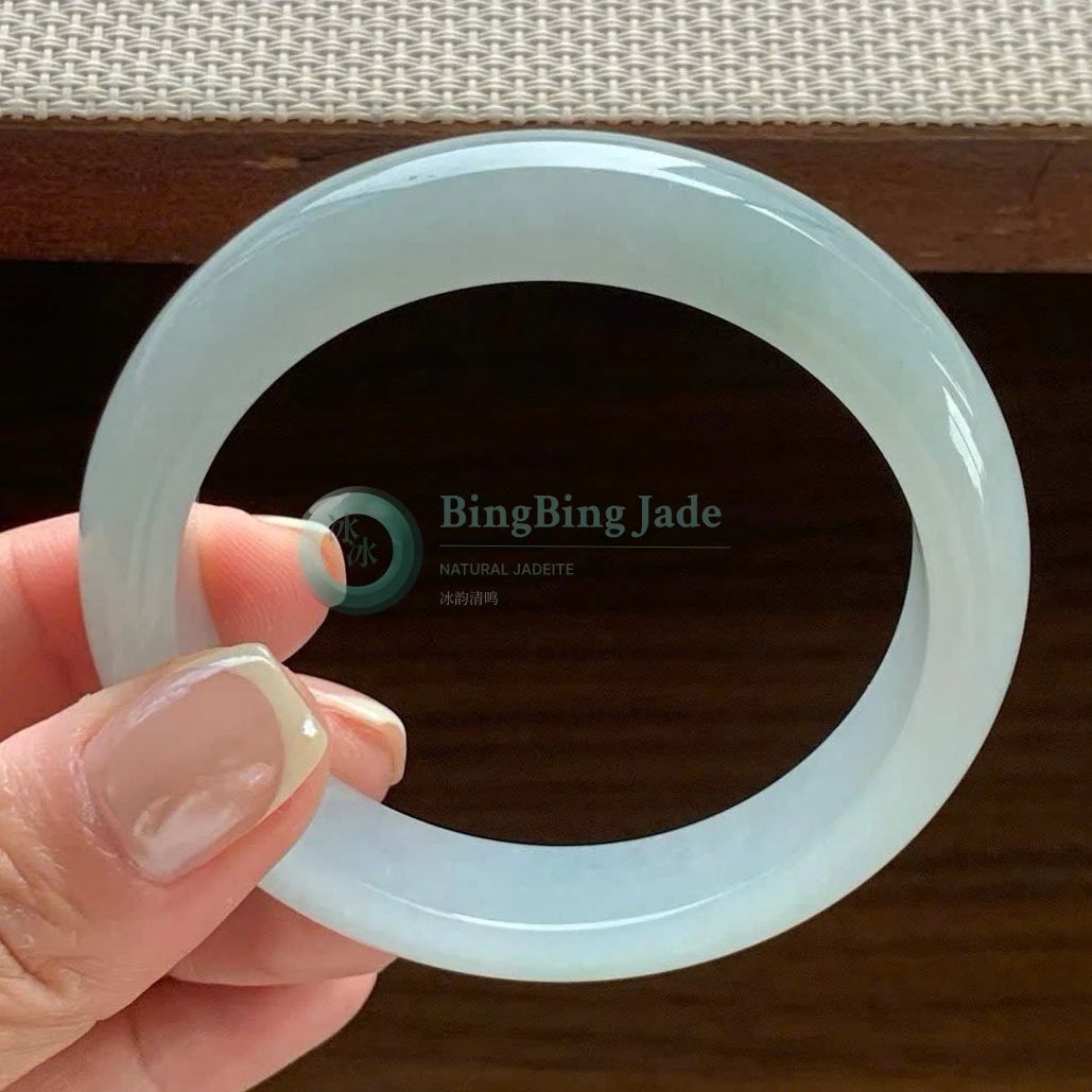 Icy Pale Aqua Jelly Round Bangle 56mm