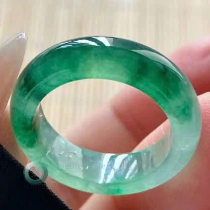 Icy Floating Emerald Jadeite Ring 16.1mm