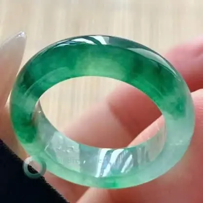 Icy Floating Emerald Jadeite Ring 16.1mm