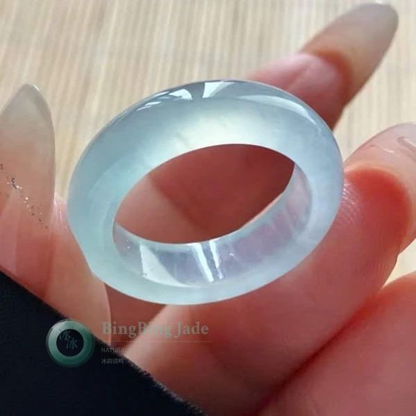 Icy Glass-Body Jadeite Ring — Pure Light