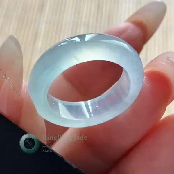 Icy Glass-Body Jadeite Ring — Pure Light