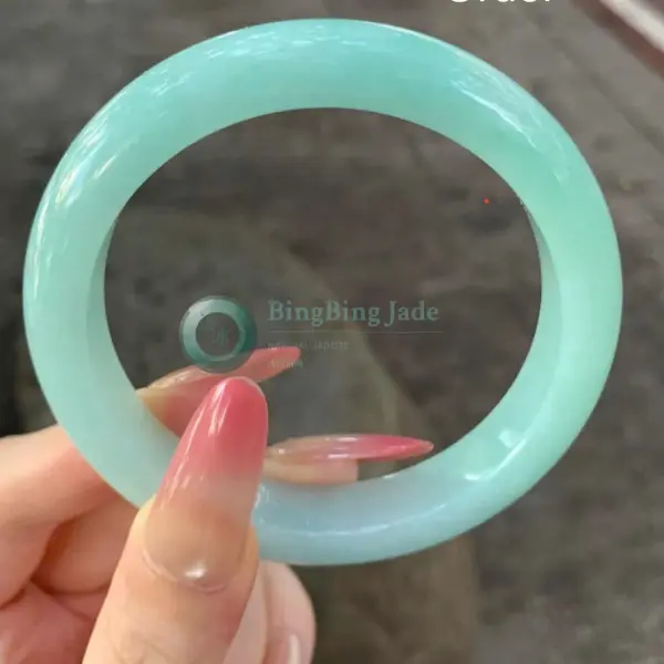Faint Mint Veil Jadeite Bangle 58mm
