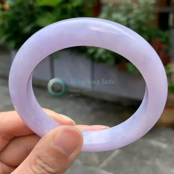 Full Lavender Glutinous Bangle 58.5mm — Soft Lilac Saturation