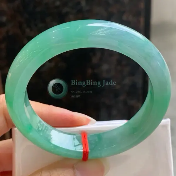 Sweet Mint-Violet Glow Jadeite Bangle 53mm