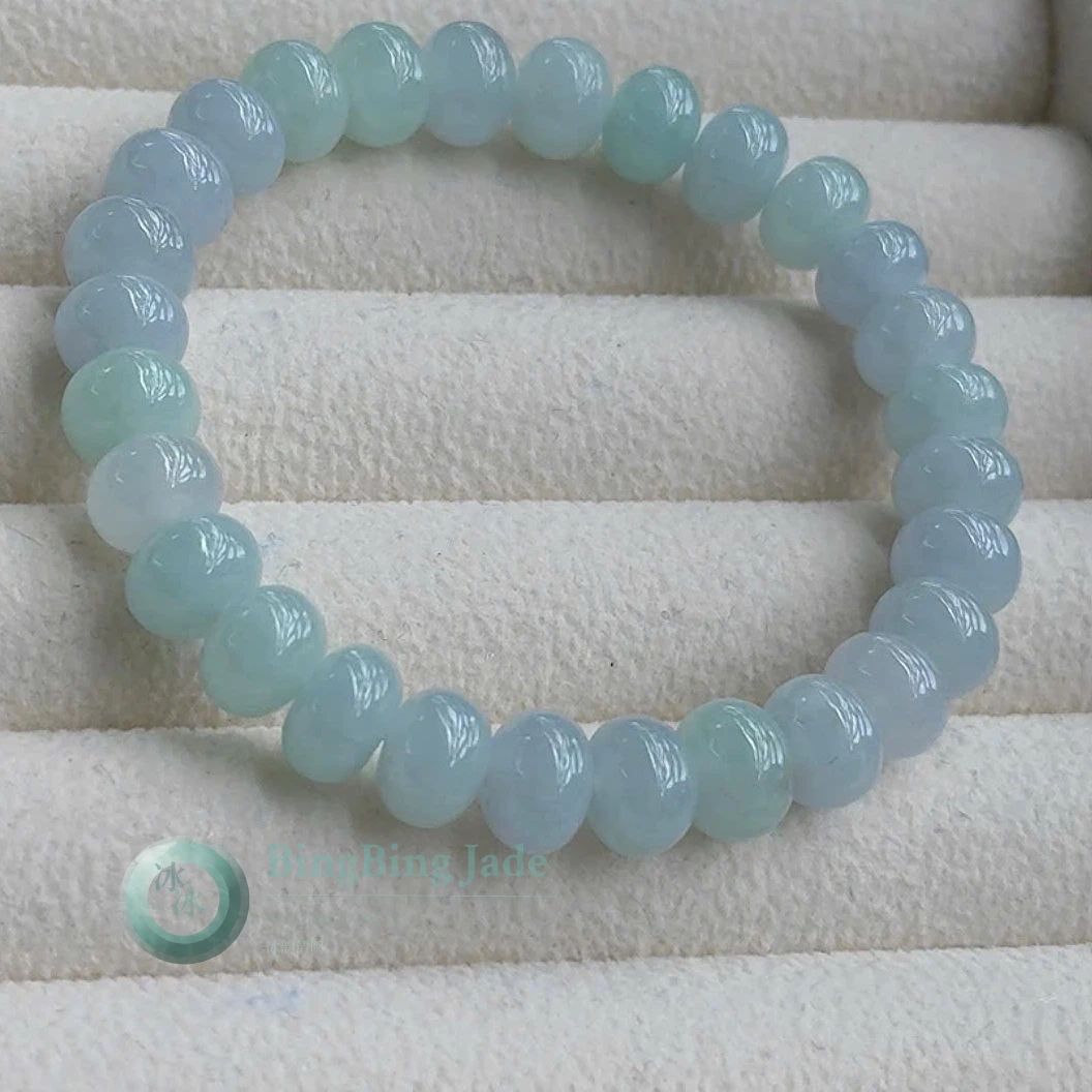 Glacial Blue-Green Abacus Bead Bracelet 8.5mm