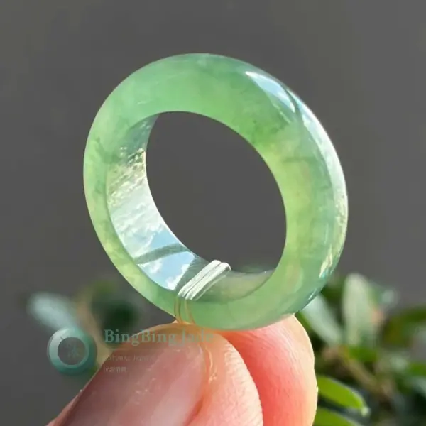 Spring Dew Jadeite Ring 16.5mm — Luminous Green with Gentle Translucency