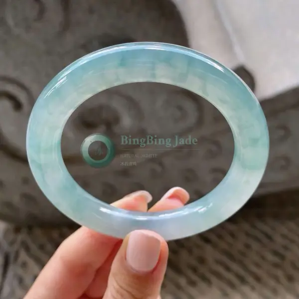 Icy Blue Floating Blossom Bangle 54mm
