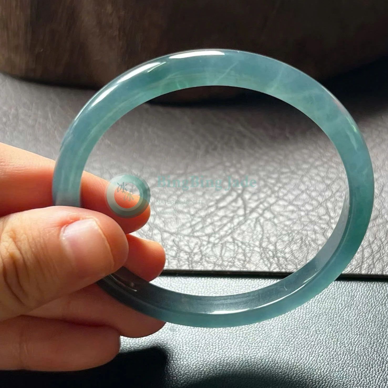 Icy Deep Blue Slender Beauty Bangle 55mm