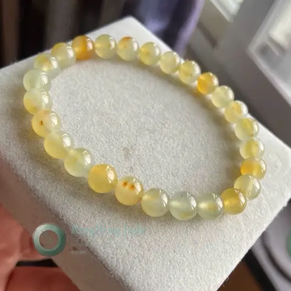 Honey Glow Icy Glutinous Jadeite Bracelet 6.9mm