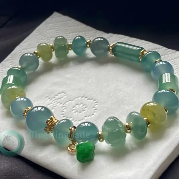 Icy Sea-Glass Multi-Treasure Jadeite Bracelet