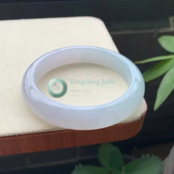Icy Glutinous Blue Moonlight Jadeite Bangle 56.8mm