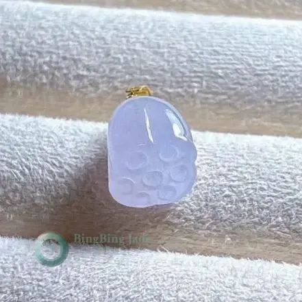 Icy Lavender Lotus Pedestal Pendant — Soft Violet Glow
