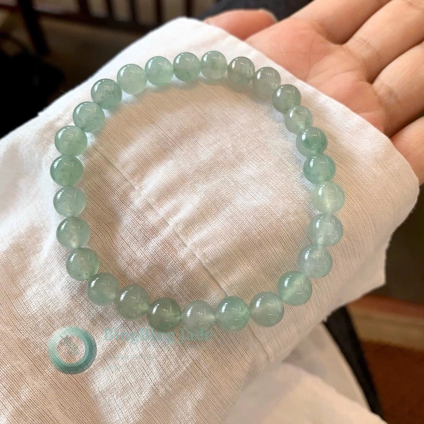 Fruit Green Icy Jadeite Bead Bracelet — Fresh Spring Glow