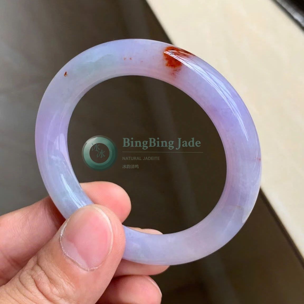 Lavender Bloom with Crimson Kiss — Round Bangle 51.8mm