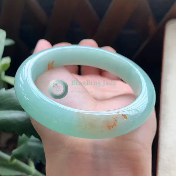 Seafoam Bangle with Amber Kiss — 55.6mm