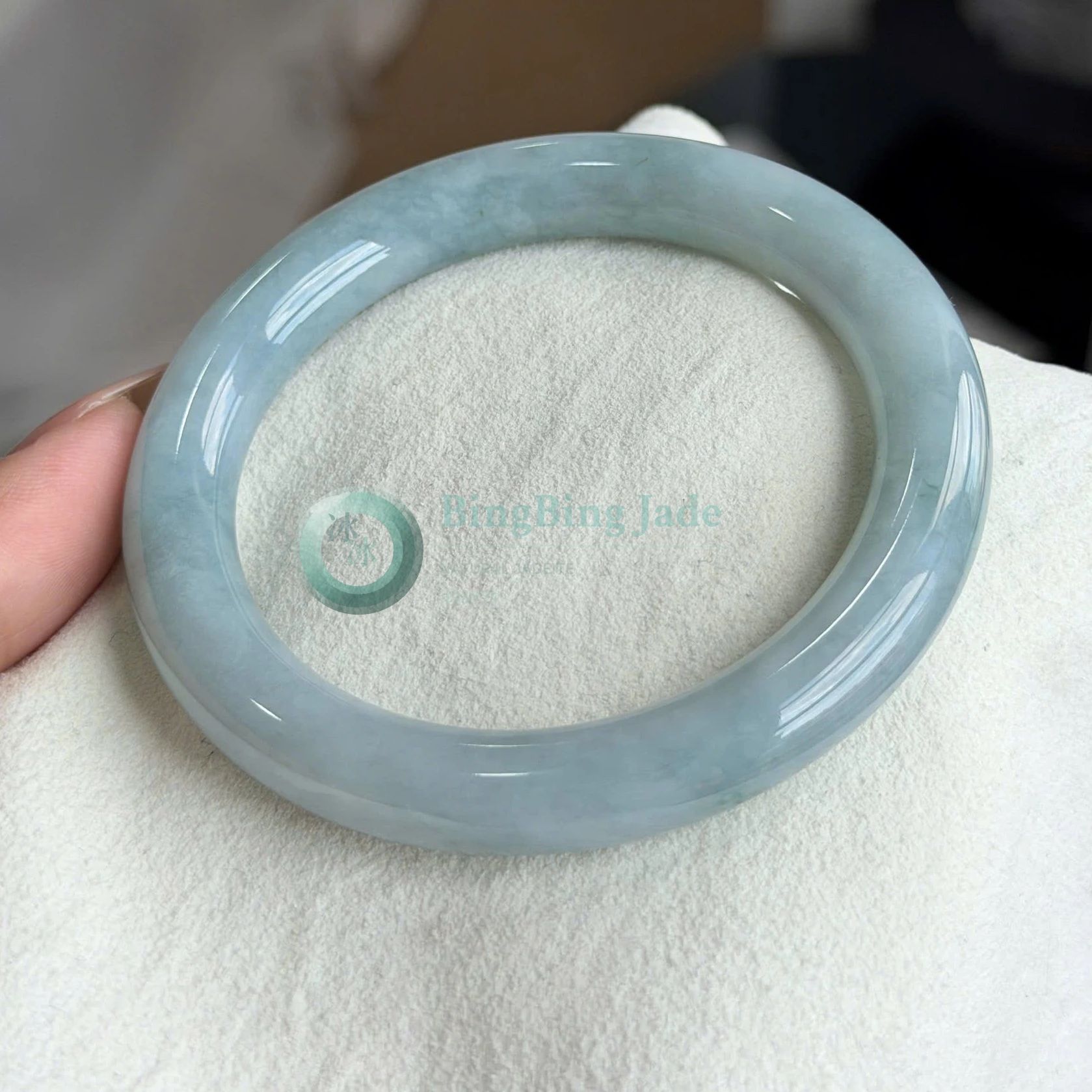 Moonlight Lavender-Blue Mist Round Bangle 55.8mm — Monet Cloudscape