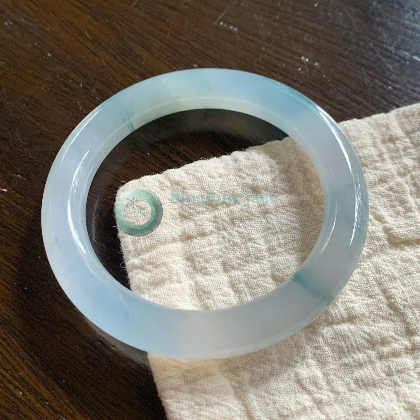 Icy Blue Floating Blossom Bangle 52mm