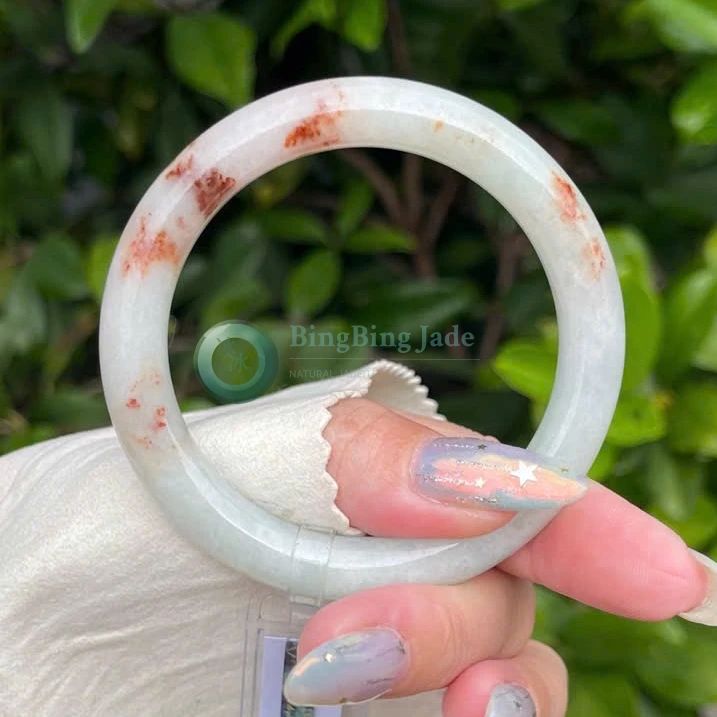 Koi Pond — Red-Splashed Moonlight Undertone Bangle 54.7mm