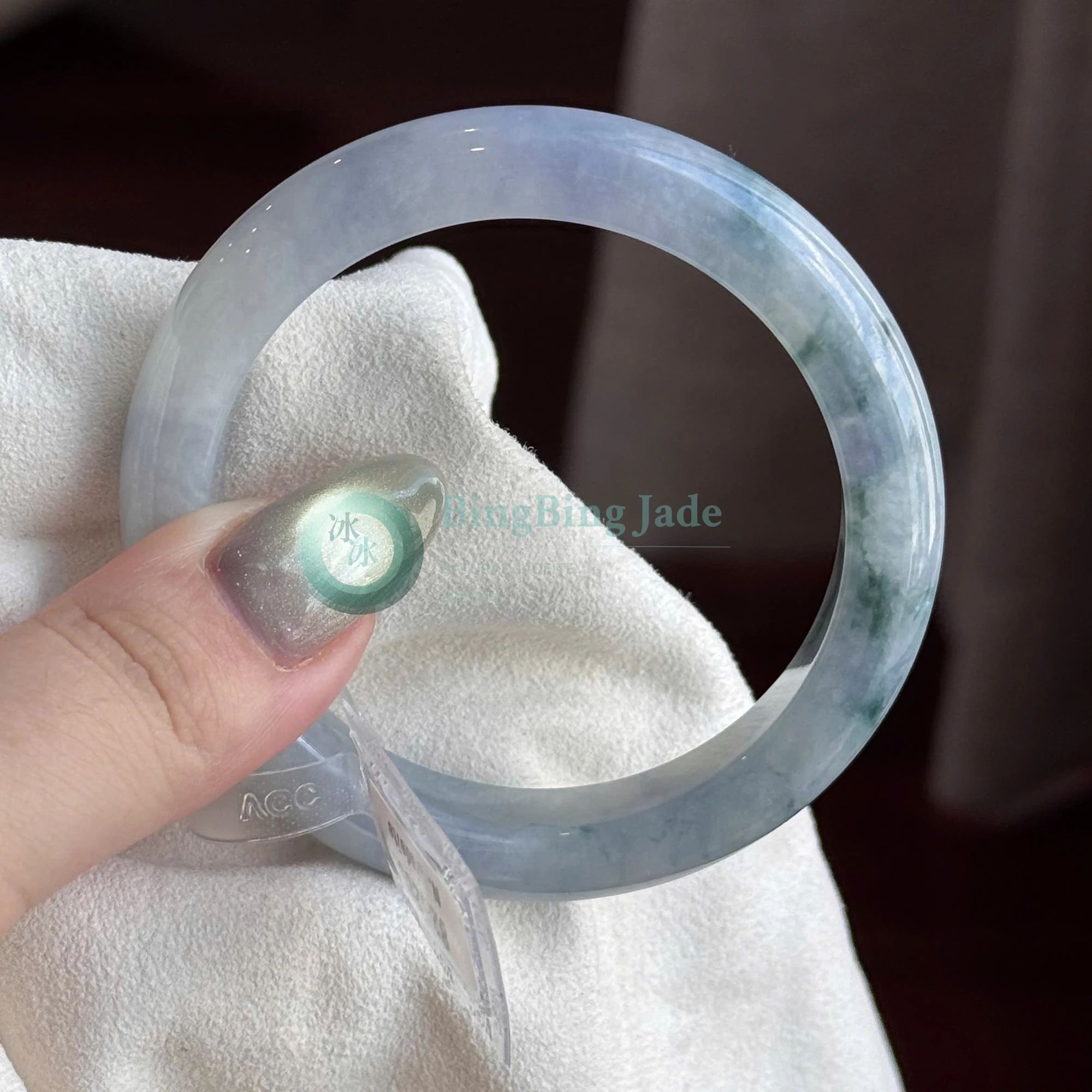 Monet Mist — Lavender Jadeite Bangle 56mm