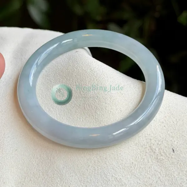 Moonlight Lavender-Blue Bangle 56mm — Dewy Glow, Cloud Whisper Texture