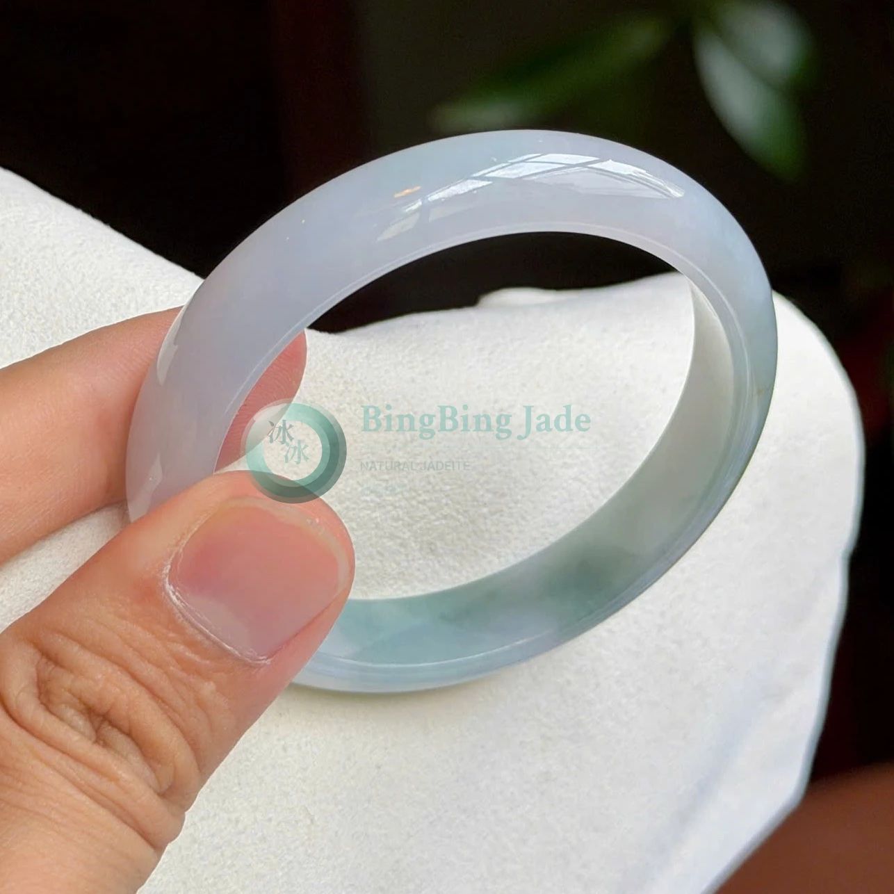 Moonlight Lavender Drifting into Soft Teal — Slim Bangle 54mm