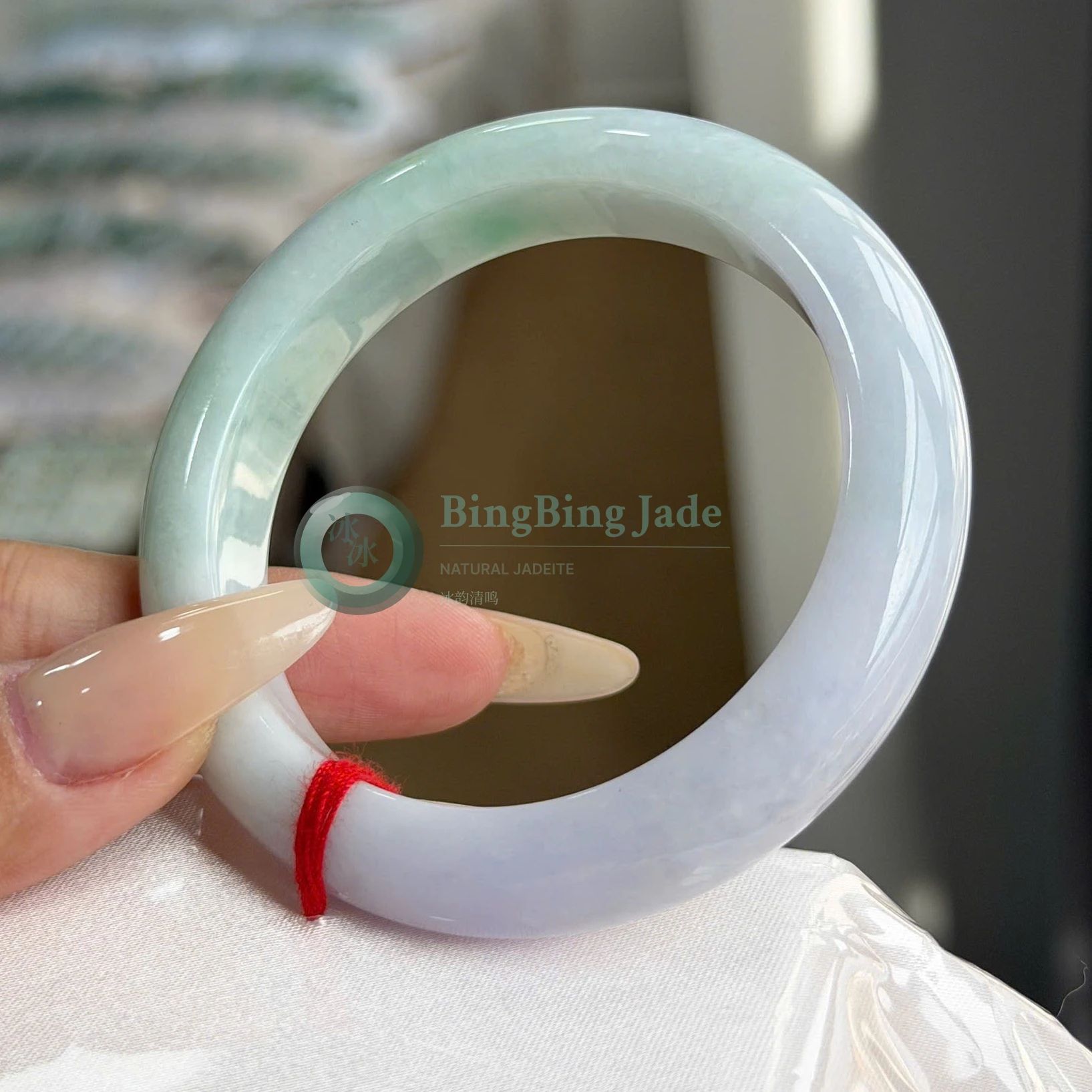 Spring Lavender Pastel with Koi-Green Accents Bangle 52.9mm