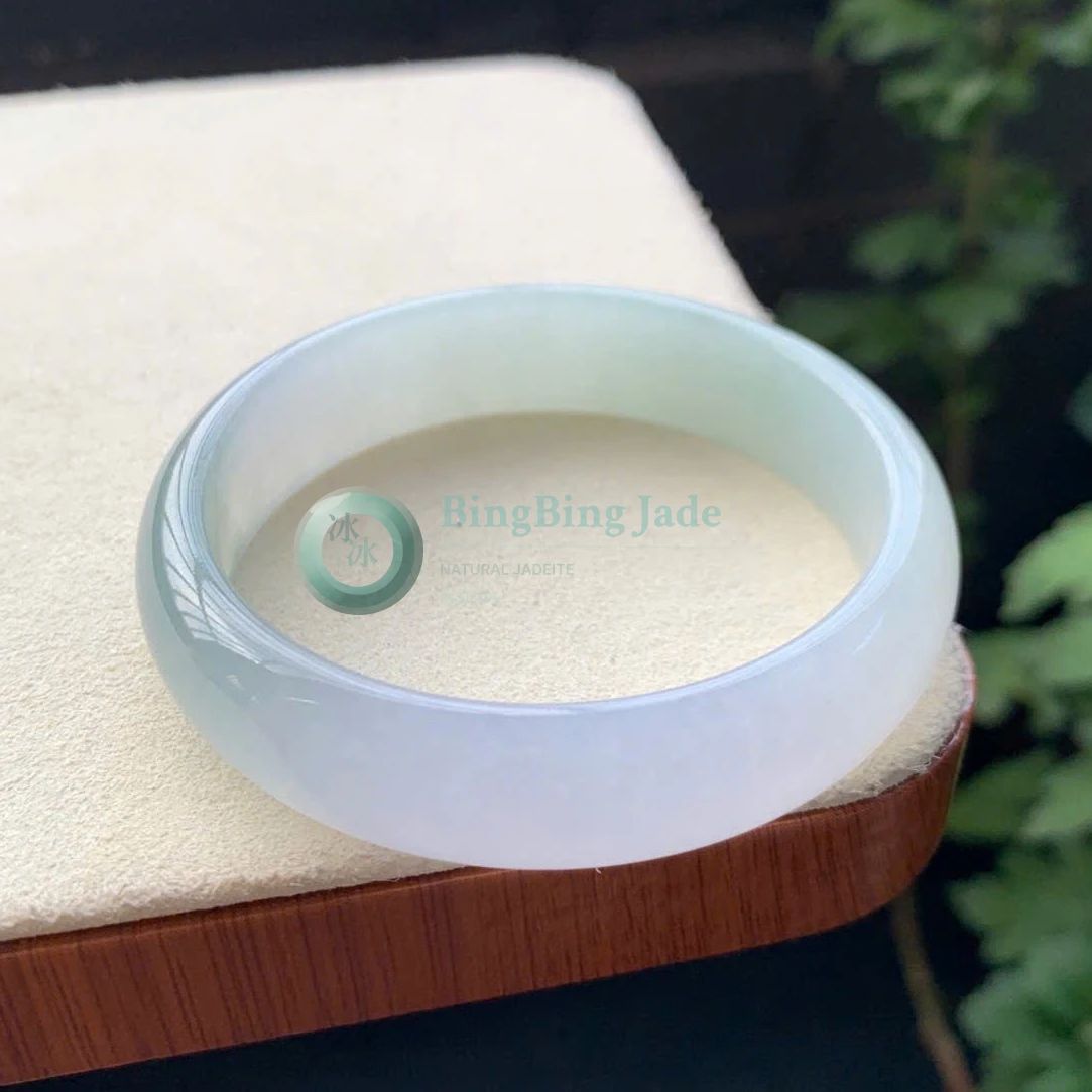 Icy Moonlight Undertone Jadeite Bangle 52mm