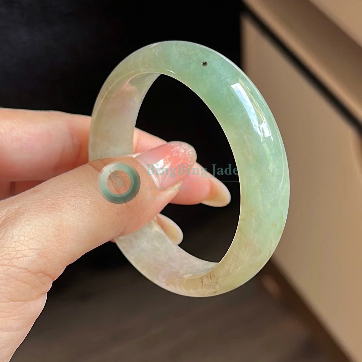 Spring Mist with Honey Blush Jadeite Bangle 51.6mm