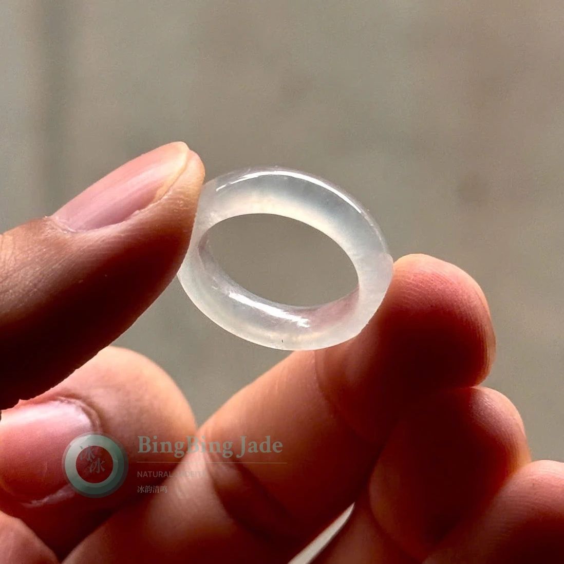 Icy High Icy Moonlight Jadeite Ring — Soft Jelly Translucency