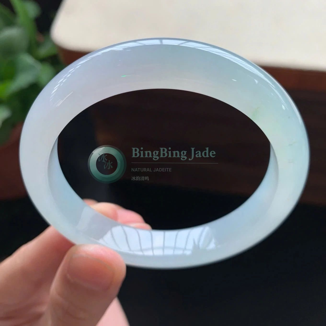 Icy Blue Stillwater Jadeite Bangle 56.9mm