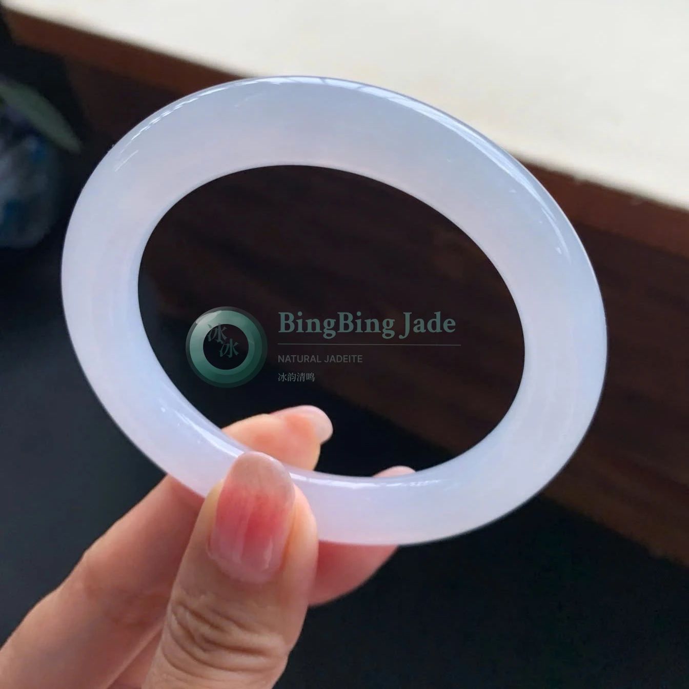 Icy Moonlight Undertone Bangle 54mm — Pure Luminous Jelly