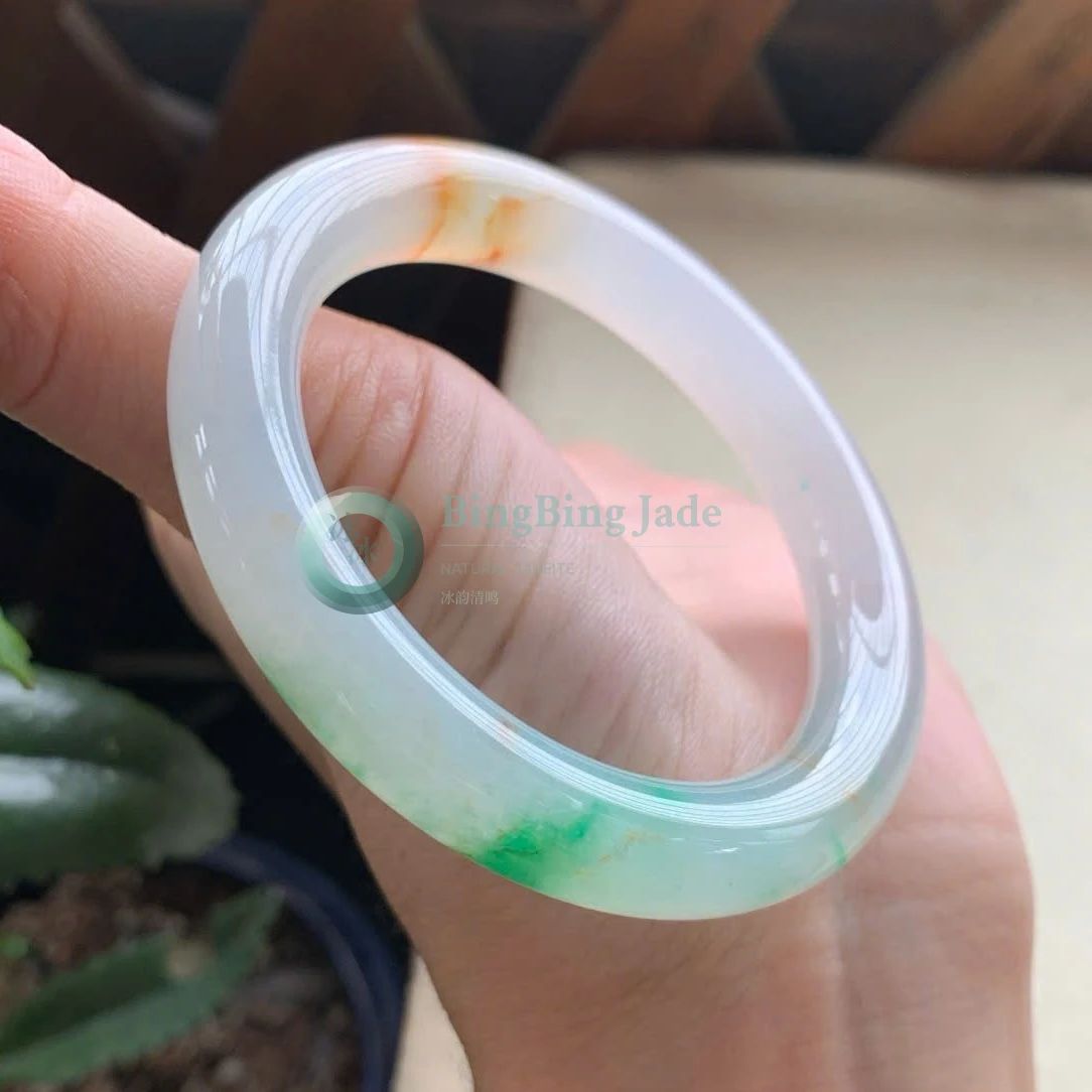 Icy Spring Drift with Emerald Kiss and Amber Vein Bangle 51mm