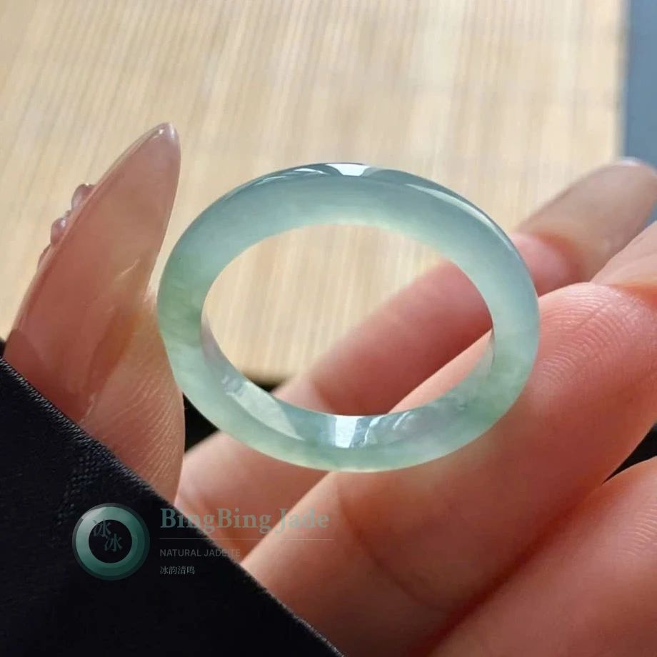 Icy Pale Bloom Jadeite Ring 17.8mm
