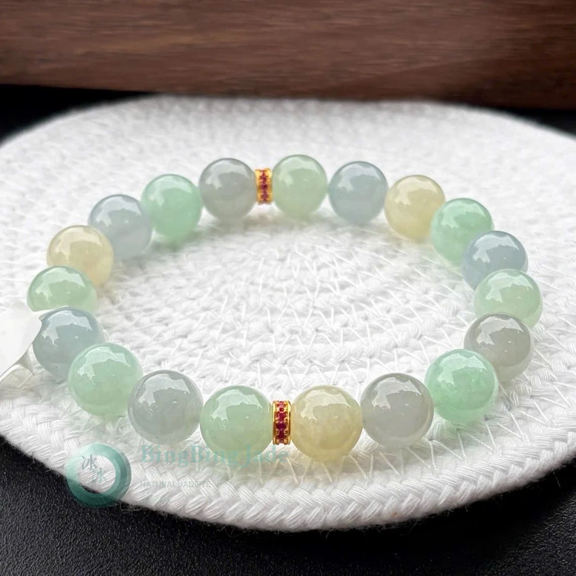 Spring Meadow Multi-Hue Jadeite Bracelet 10mm