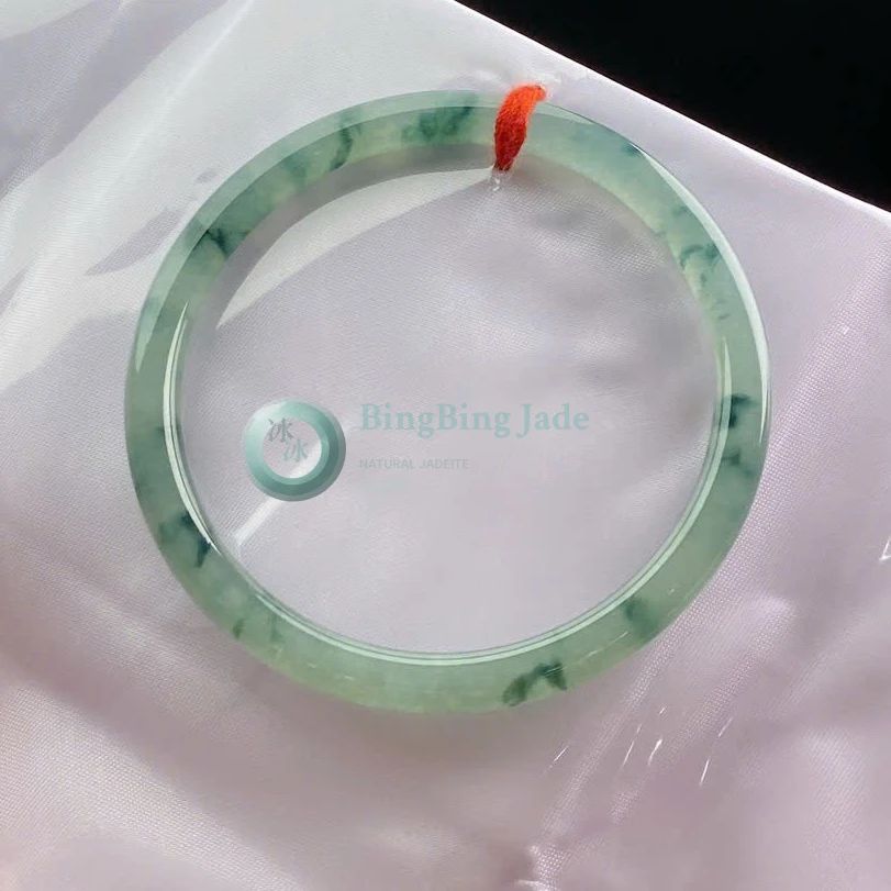 Icy Ink Wash Floating Flower Bangle 54.9mm — Profile
