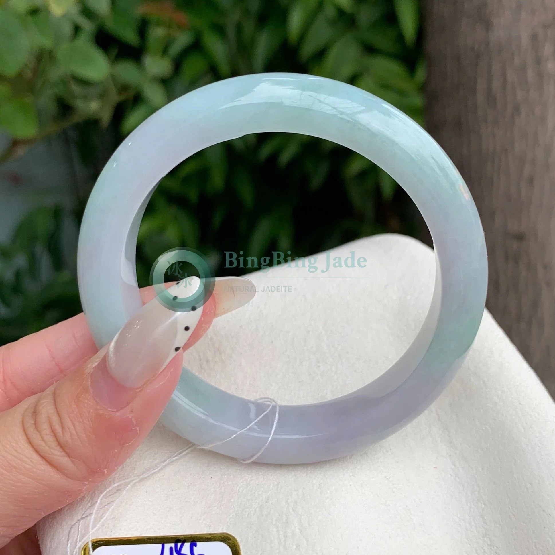 Seafoam & Lavender Undertone Jadeite Bangle 53.5mm
