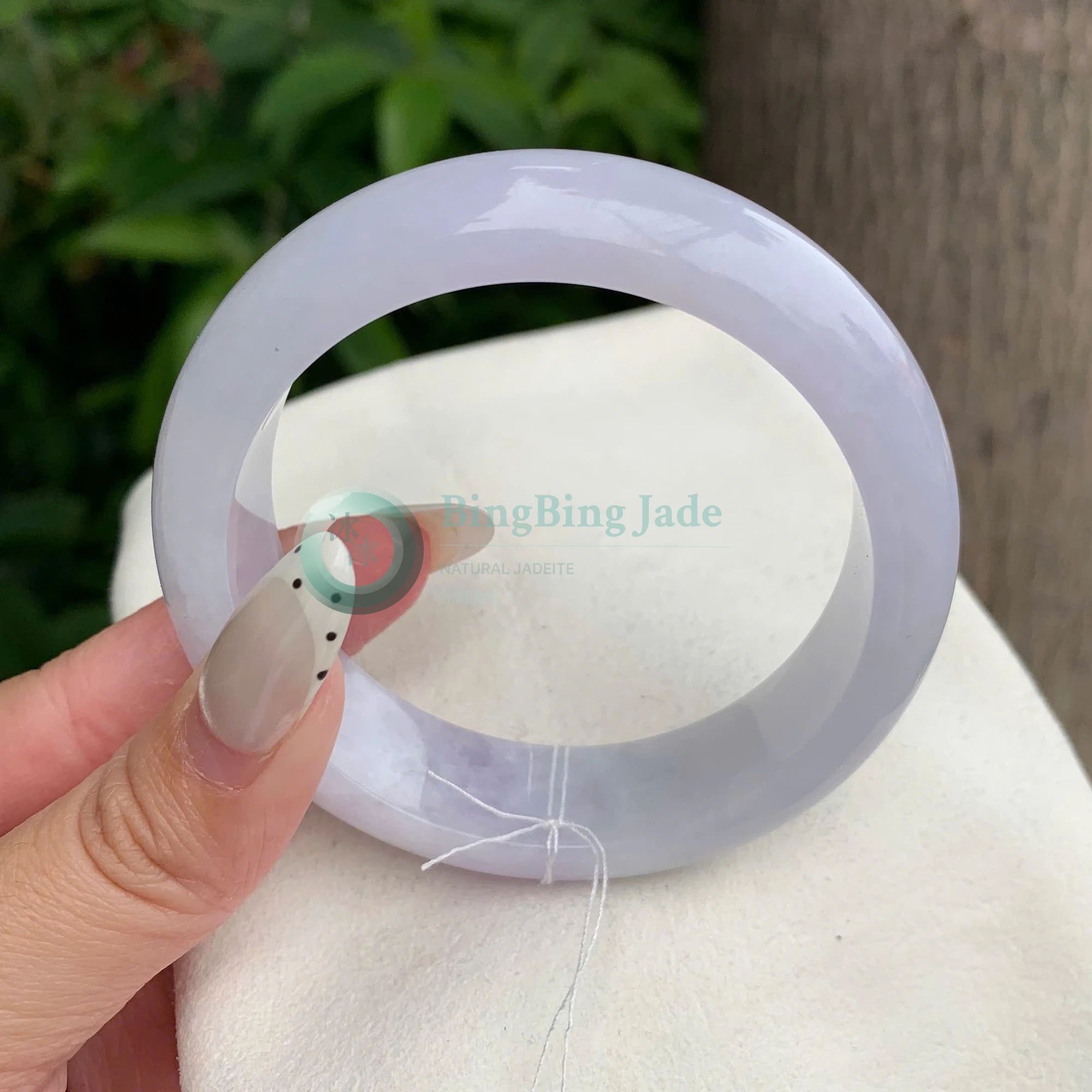 Soft Lavender Haze Jadeite Bangle 56.8mm