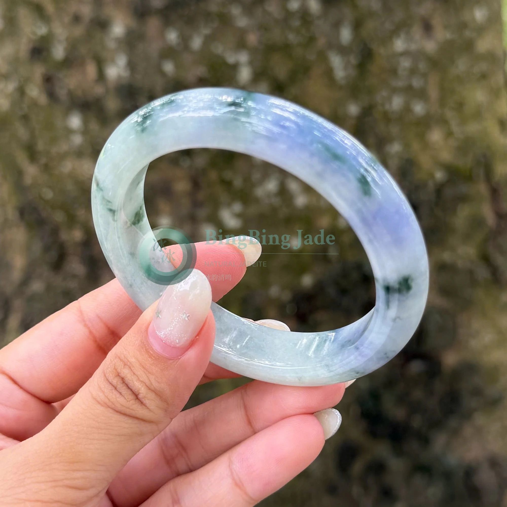 Monet Lavender & Moss Floating Bangle 55mm