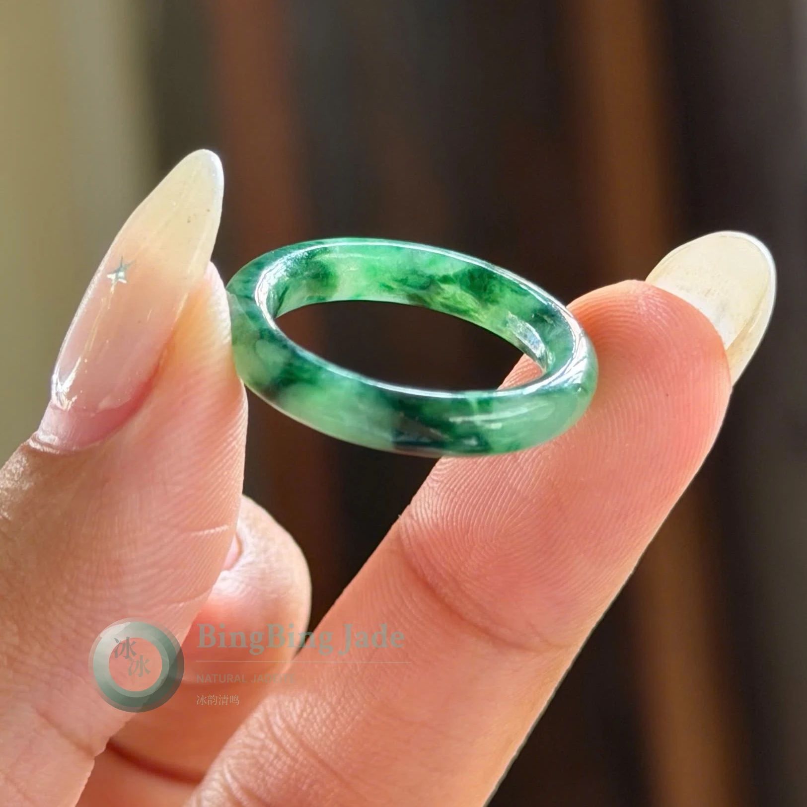 Deep Forest Emerald Jadeite Ring 16.9mm
